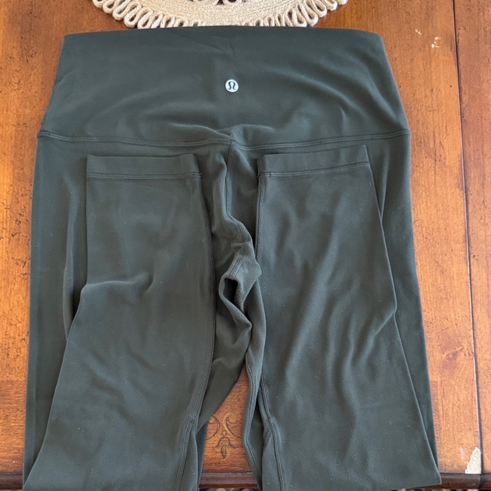 lululemon athletica High-Waist Cropped Leggings in Deep Olive Green